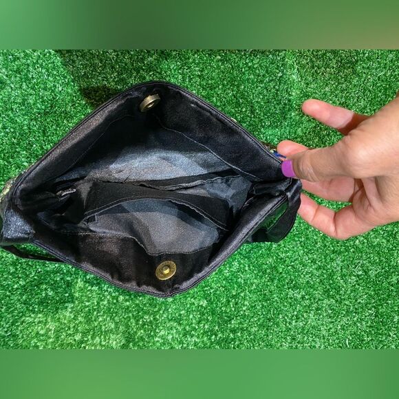 NWOT Vintage handmade 80’s Embroidered Beaded Satin Purse - Picture 4 of 7